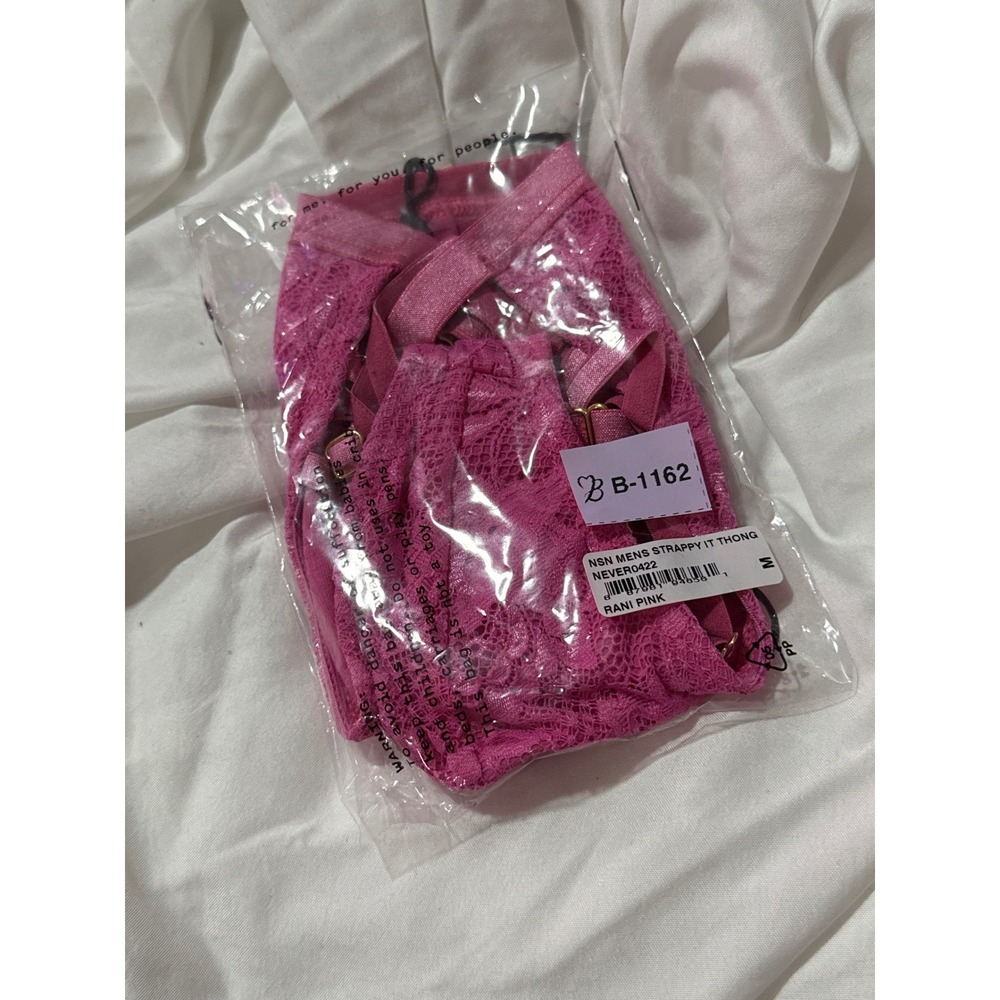 Cosabella Never Say Never Floral Lace Strappy Thong Pink Luxury Lingerie M - Picture 15 of 16